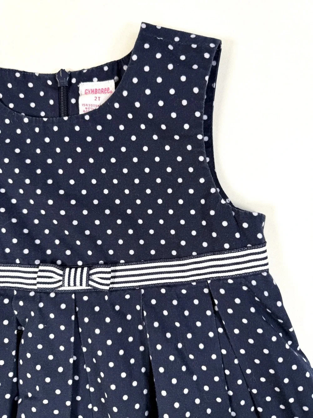 VINTAGE‎ GYMBOREE Girls Dress 2T 2003 Polka Dot Nautical Coastal Sleeveless
